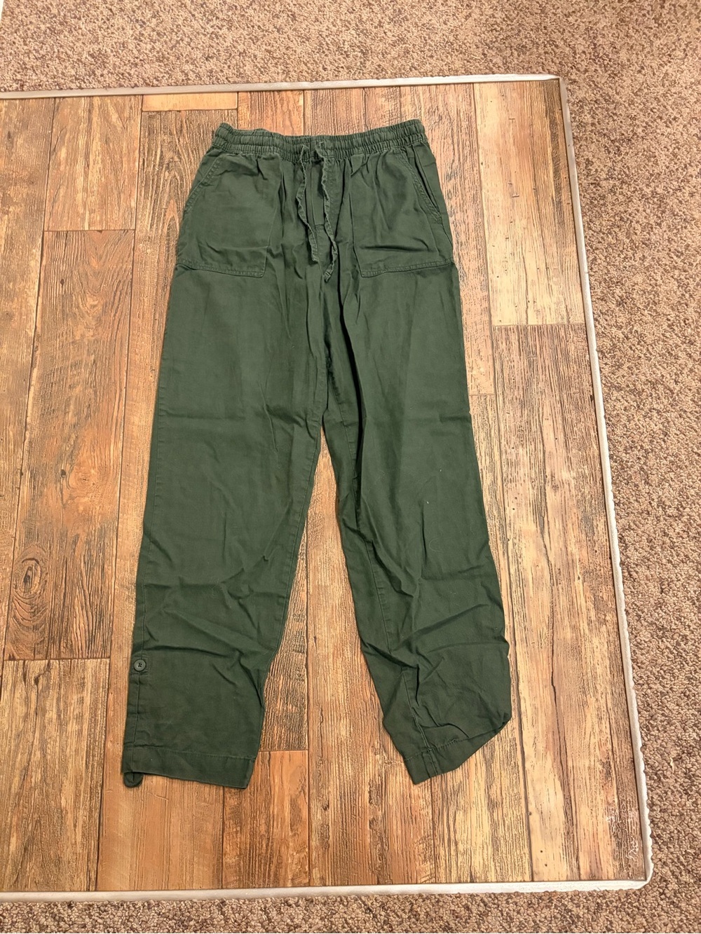Joe Fresh Dark Olive Drawstring Cargo Pants